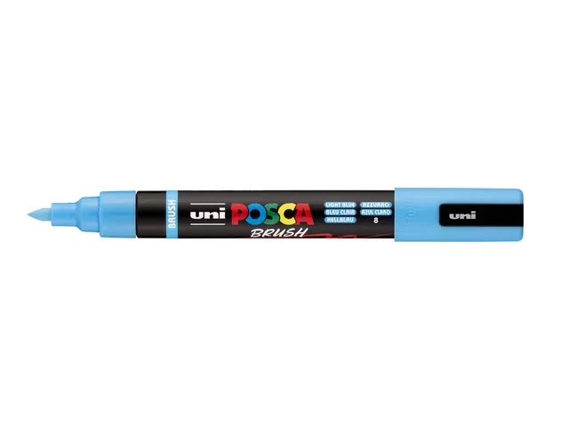 Paintmarker Uni POSCA PC-5BR brushpunt M lichtblauw