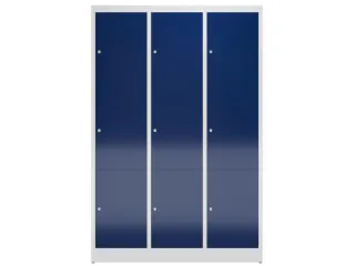 Lockerkast 1800x1185x500mm 3x3 vakken cilinderslot, sokkel, RAL5010 - 2
