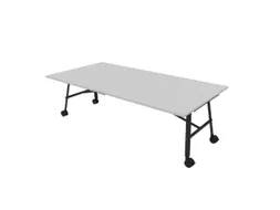 klaptafel,HxBxD 750x2400x1200mm,hoekig,4voeten donkergrijs,ovale buis