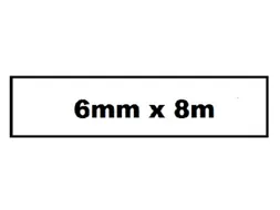 Labeltape Quantore TZE-211 6mm x 8m zwart op wit