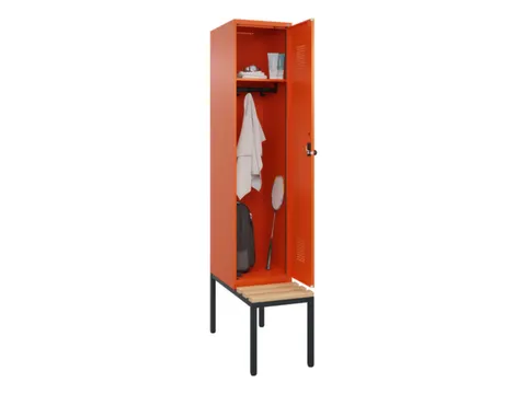 locker met bank,HxBxD 2120x400x815mm,1vak,vak B 400mm,draaigrendel