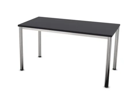 Vergadertafel Hxbxd 74x140x70cm 4-poots Verchroomd Cc-zwart