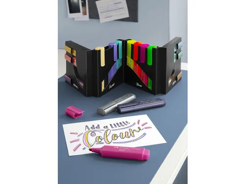 Markeerstiften Faber-Castell Deskset 16 kleuren, 4 neon, 4 pastel en 8