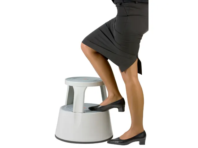 Tabouret marchepied à roulettes 150kg Gris
