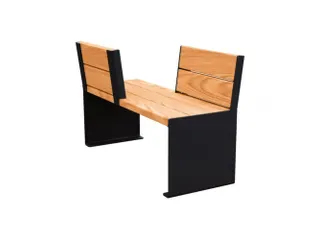 zitbank,B 1200mm,3latten,hout-zitting licht eikenhout,zitting H 450mm - 1