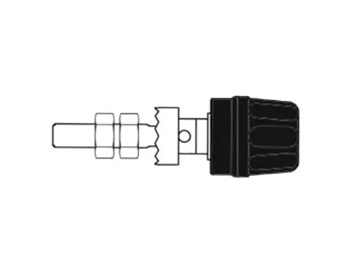4mm Aansluitklem Met Geisoleerde KOP / Zwart (PK10A)