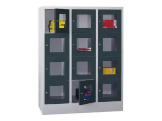 lockerkast,HxBxD 1518x1200x500mm,3x4vakken,RAL7035,front RAL7016 - 2