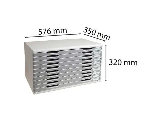 Ladenblok MODULO A3 10 laden Classic Grijs