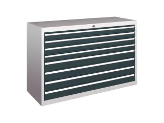 ladekast HxBxD 800x1023x600mm 8laden slot RAL7035 front RAL7016 - 2