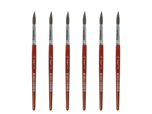 Penseel Kangaro Serie 120 rond Nr. 16 geitenhaar doos 6 stuks