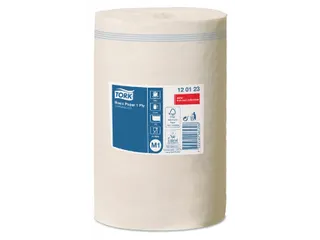 Poetsrol Tork M1 120123 1-laags 21.5x120m 11 rollen wit - 6