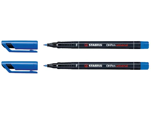 Viltstift STABILO OHpen 842/41 permanent rond fijn blauw