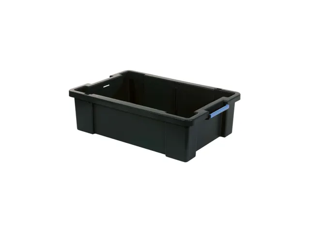 Ondiepe opbergbox zwart SM en PM werkwagen