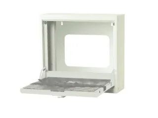 hangkast,v. laptops,HxBxD 410x500x150mm,klapdeur,slot,romp RAL7035 - 1