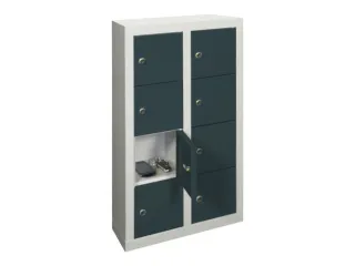 lockerkast,HxBxD 815x460x200mm,2x4vakken,RAL7035,front RAL7016 - 3