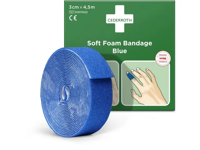 Cederroth zelfklevend schuimverband Blauw 6 cm x 4,5m