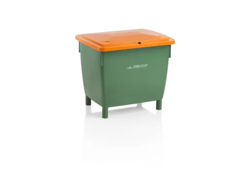 Zoutbak 400L H X L X B 930X 945X 725Mm Hdpe Groen Deksel Oranje