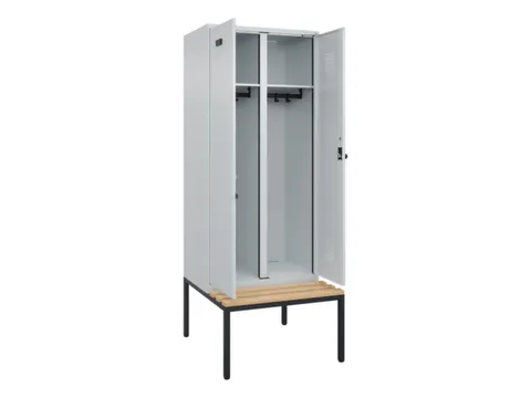 locker met bank,voor scheiding van kleding,HxBxD 2120x800x815mm,2vak