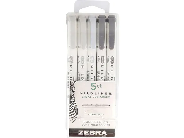 MILDLINER markeerstift grey set dubbele punt, etui à 5 stuks