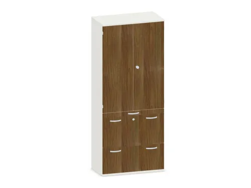 kantoorkast,HxBxD 1920x800x430mm,decor romp wit,decor front noten