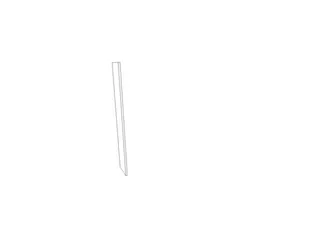 afsluitelement,v. scheidingswand,HxD 2560x440mm,6 OH,hout,wit - 1
