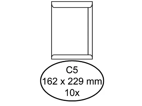 Envelop Hermes Akte C5 162x229mm Wit gegomd