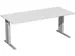 Bureau C-Poot Hxbxd 680-800x1800x800mm Decor Lichtgrijs Zilverkleurig