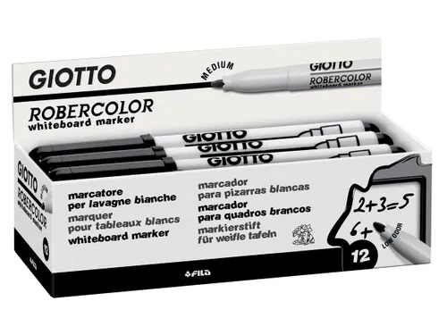 Robercolor whiteboardmarker, medium 4mm ronde punt, zwart