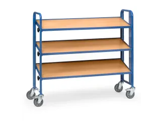 Bakkenwagen 2883 250kg 1240x415mm 3 Etages Hout Ral5007 - 1