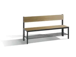 omkleedbank,HxLxD 796x1500x407mm,HPL eiken-sereno,frame staal RAL7021