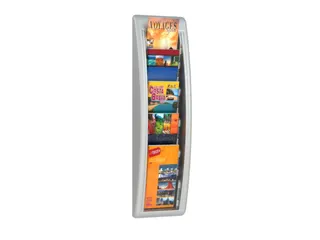 wandfolderhouder HxBxD 650x180x95mm 5xDIN lang transparant aluminium - 2