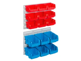 sleufplaat m. bakken,HxBxD 340x385x130mm,15bakken,bakken ROOD/BLAUW - 2