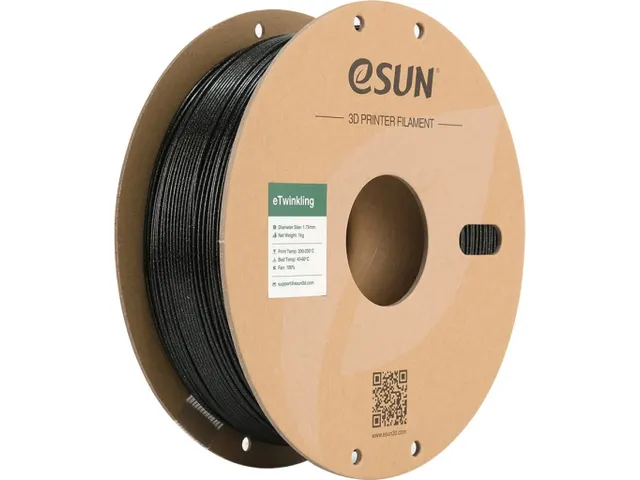 eSUN 3D printer Filament eTwinkling 1,75mm Zwart 1kg