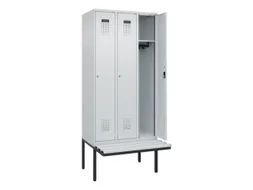 locker met bank,HxBxD 2120x900x815mm,3vak,vak B 300mm,cilinderslot