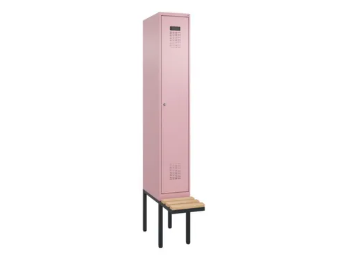locker met bank,voor scheiding van kleding,HxBxD 2120x300x815mm,1vak