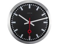 Wandklok NeXtime 35cm geborsteld aluminium 'Station' streepaanduiding