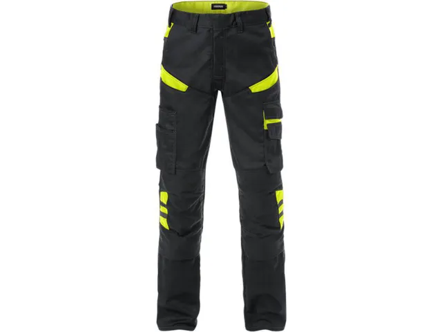 Fristads 2555 STFP werkbroek, zwart/fluo geel, maat 58, per stuk