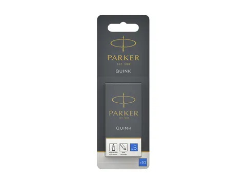 Inktpatroon Parker Quink uitwasbaar blauw blister à 10 stuks