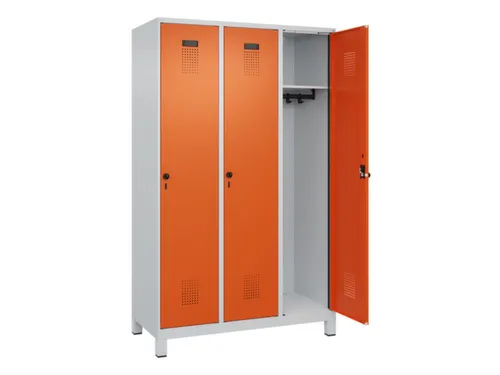locker,HxBxD 1950x1200x500mm,3vak,vak B 400mm,draaigrendel,voeten