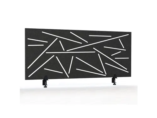 Akoestisch Bureaupaneel met patroon uitsnede 60x160cm Zwart