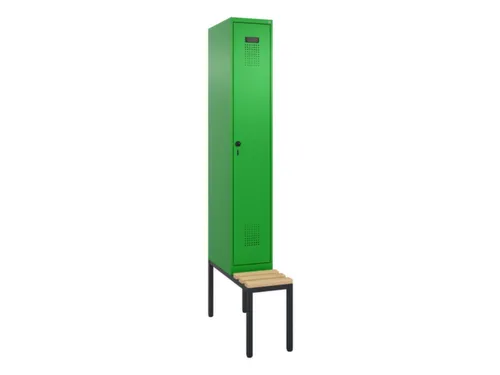 locker met bank,HxBxD 2120x300x815mm,1vak,vak B 300mm,draaigrendel