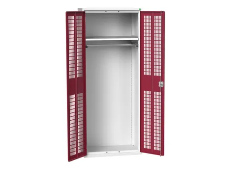 Lockerkast 2000x800x550mm 1 vak, dubbele ventilatiedeur, RAL3004