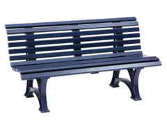 Kunststofbank 800x1500x450mm Zit H 450mm 13 Latten 2 Pootstellen Blauw