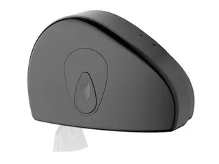 PlastiQline jumborol Toiletpapier dispenser mini+restrol Zwart - 1