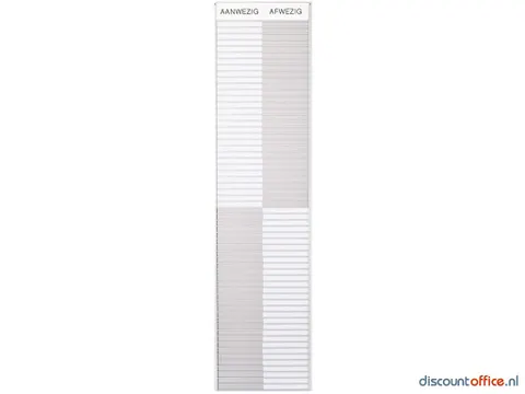 Menoor In-uit Bord 60 Namen Aluminium Aan/afwezigheidsbord Wit