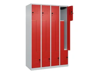 Z-garderobekast,HxBxD 1850x1200x500mm,vak B 150/300mm,draaigrendel - 2