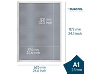 Kliklijst Europel A1 25mm mat wit