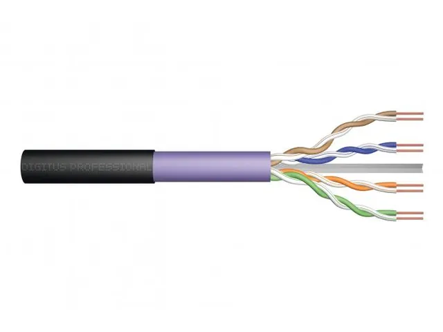 CAT 6 U-UTP buitenkabel 250 MHz AWG 23/1 500m Eca zwart/violet