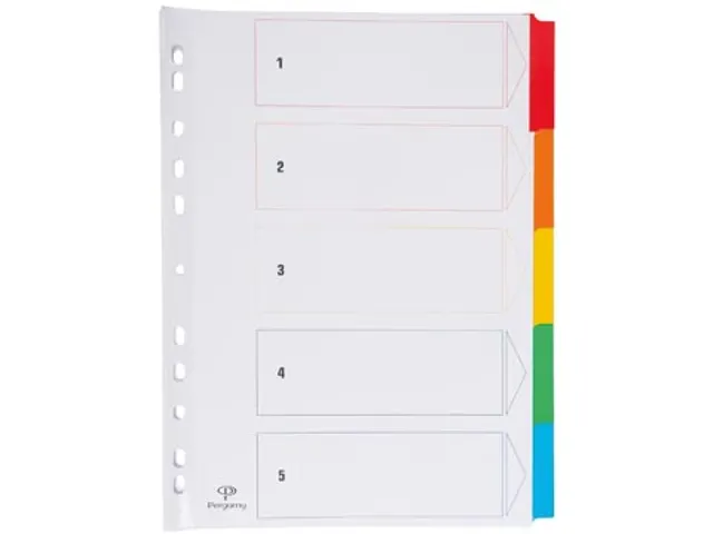 Tabblad karton A4 Assorti 5-delig 11-gaats index