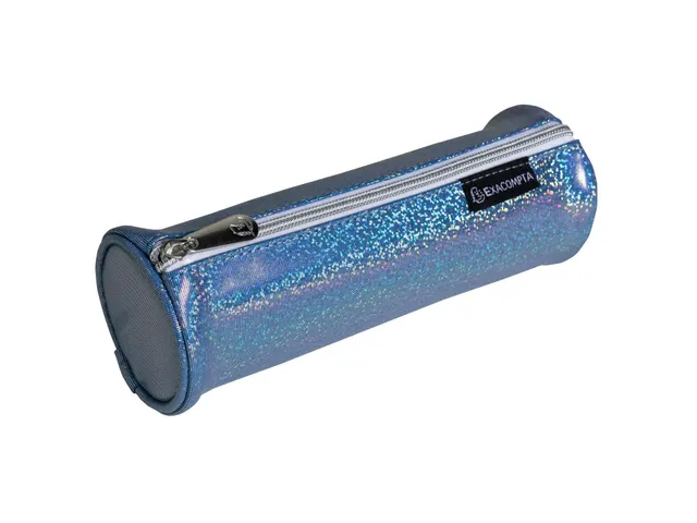 Pennenetui rond PU Glitter 4 kl ass